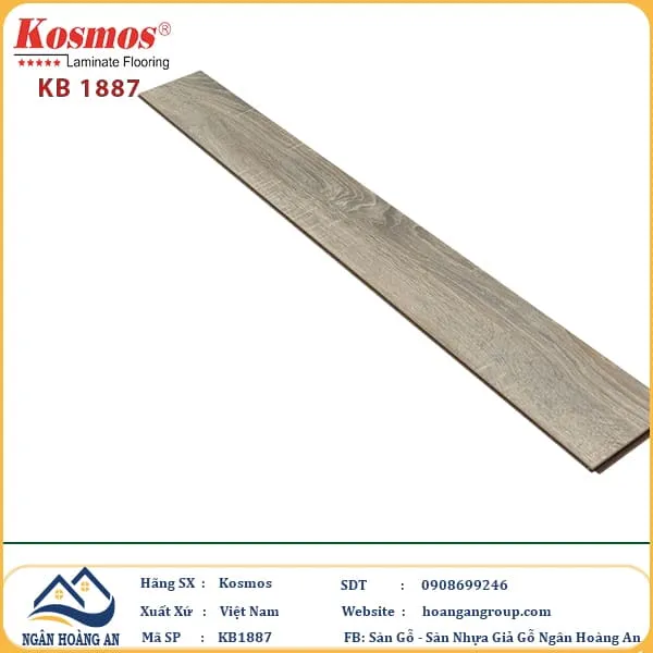 Sàn Gỗ Công Nghiệp KosMos Dày 12mm KB1887
